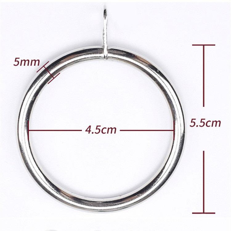 Cortina Rod Rings del grueso del diámetro 5m m de la plata 45m m con la junta