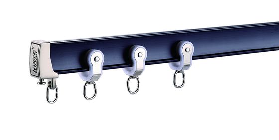 Un buen precio. Silent Sealing Curtain Tracks Black Aluminum Curtain Accessories Rails For Curved Windows En línea